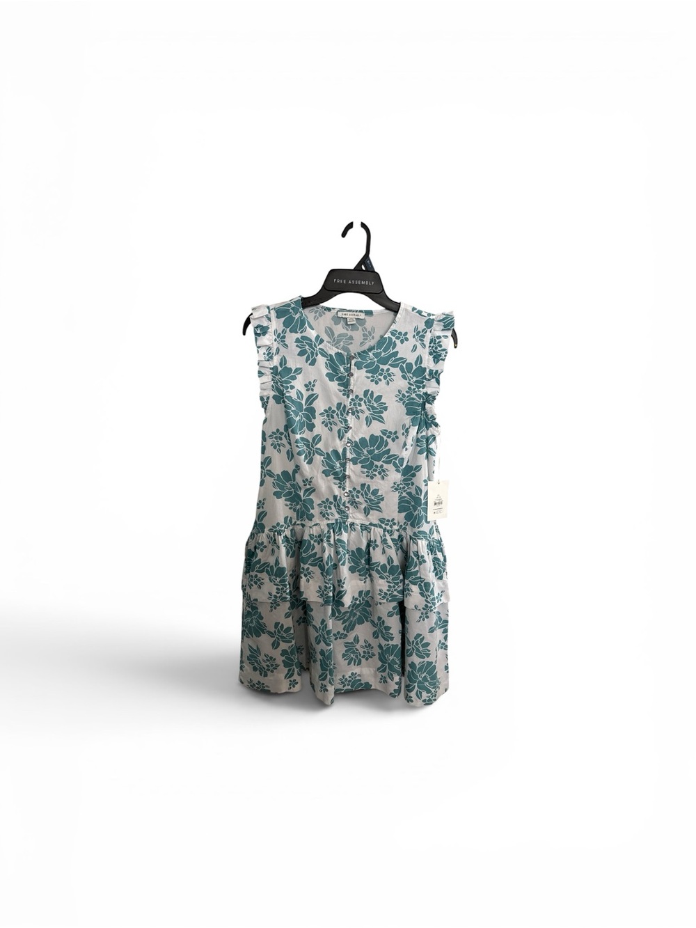Sleeveless Teal Floral Mini Dress - Women